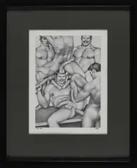 Super Sauna by Tom of Finland, 1983, Lithograph. From the, offered Apr 2026