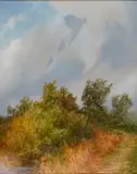 Summer into Autumn - Scajaquada by Teri Malo, 1992, Oil on canvas. Annotated, offered Apr 2026