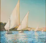 Sails on the Nile at Aswan by John Phillip Hagen, Oil on canvas, offered Apr 2026