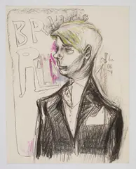 Untitled by William Levitt Jr., Pastel sketch of "Bruce Rahn." 1977. Initialed and, offered Apr 2026