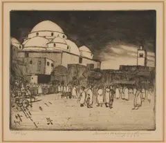 Untitled by James Mallory Willson, 1930, Etching. Mosque scene, offered Apr 2026