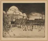 Untitled by James Mallory Willson, 1930, Etching. Mosque scene, offered Apr 2026