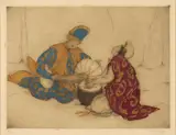 Jazz II by Elyse Ashe Lord, Drypoint with woodblock ink, offered Apr 2026