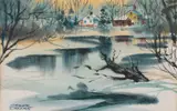 Winterscape by Spencer Crooks, Watercolor on paper, offered Mar 2026