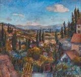 Landscape by Barbara Kerstetter, Oil on canvas. Possibly Orvieto, Italy, offered Mar 2026