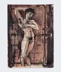 Shower (Brown tones) by Peter Flinsch, 1961, Ink and wash on paper, offered Feb 2026