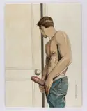 Voyeur by Kent Neffendorf, 2012, Ink, graphite, acrylic on board, offered Feb 2026