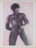 Jerking-off by Stephen Hale, Charcoal and pastel on paper, offered Feb 2026
