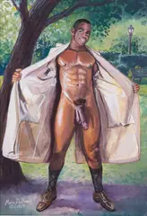 Exhibitionist by Marc DeBauch, 2009, Gouache on paper, offered Feb 2026
