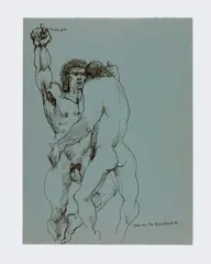You Are The Best Place To Be by Peter Flinsch, 1983, Ink on blue paper, offered Feb 2026