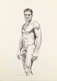 Standing Nude by Douglas Simonson, Etching, offered Feb 2026