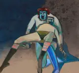 Over-the-knee by William Levitt Jr., Gouache and pastel on paper. Artist's masking tape along the border of the piece, offered Feb 2026