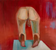 Asshole in Red by William Levitt Jr., Gouache and pastel on paper, offered Feb 2026