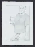 Jimmy Kimmel by F. Valentine Hooven III, Graphite on paper, offered Feb 2026