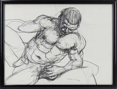 Reclining by Larry R. Collins, Charcoal Nude. Charcoal on paper, offered Feb 2026