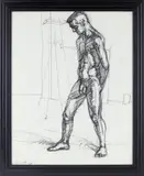 Standing Nude by Larry R. Collins, Charcoal on paper, offered Feb 2026