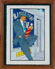 Rhapsody In Blue by F. Valentine Hooven III, Ink, watercolor, marker on watercolor paper, offered Feb 2026