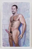 Portrait of Eduardo (The Artist's Husband) by Marc DeBauch, Gouache on paper, offered Feb 2026