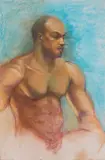 Untitled by Male Figurative Drawing, Oil pastel on paper board, offered Feb 2026