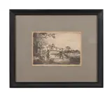 Angler on  a Bridge by Adriaen van Ostade, etching c.1670, sold Feb 2024