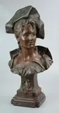 Untitled by Émile Pinedo, Bronze Bust of a Girl entitled "Floreal", sold Apr 2019