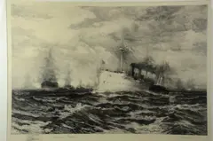 Untitled by Thomas Moran, etching after Edward Moran (American, sold Apr 2019