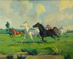 painting by Evelio Garcia Mata, oil on canvas, sold Apr 2019