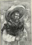 Mexican Beggar by Edna Hibel, lithograph, sold Apr 2019