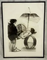 Beach Ball by Eric Fischl, etching, sold Mar 2019
