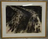 painting by David Kapp, oil stick on paper, sold Mar 2019