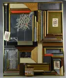 PA artist by Maurice Freed, mixed media with frame mouldings, sold Apr 2019