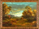 Landscape with Winding Road and Trees by Jeanette Dykman, oil on board, sold Mar 2021