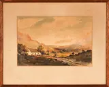 Landscape with House Nestled Amongst Mountains by Gabriel de Jongh, watercolour on paper, sold Mar 2021