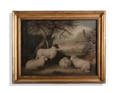 After george morland, sheep in a landscape by Benjamin Zobel, Mixed media including sand, sold Oct 2026