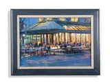 Paris café by Clive McCartney, Acrylic on board, sold Oct 2026