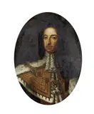 Portrait of King William III, bust length by Godfrey Kneller, oil on canvas, oval, sold Oct 2014