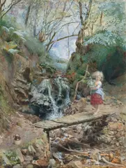 Flower Girl by George Manson, watercolour, offered Oct 2014