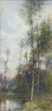 Silver birch trees by Rsw Robert Macaulay Stevenson, watercolour, offered Oct 2014