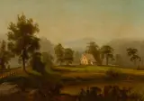 Country Scene with Canoer by William Langworthy, 1872, Oil on canvas, offered Aug 2025