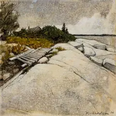 Ribs by Alec Richardson, 2006, Oil on canvas laid to panel, sold Aug 2025