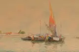 St. Francis of the Desert Island Monastery, Venice, Italy by Guido Agostini, Watercolor on paper, sold Aug 2025