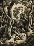 Jesse and Jake by Thomas Hart Benton, Lithograph, sold Aug 2024