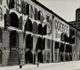 Yuban Coffee Warehouse, Water and Dock Streets, Brooklyn by Berenice Abbott, 1936, Gelatin silver print, sold Aug 2024