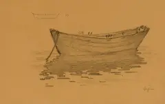 Dory, Coast of Maine by Walter Griffin, c. 1889, Graphite on paper, sold Aug 2024
