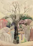 New Hampshire by William Zorach, 1919, Watercolor on paper, sold Aug 2024
