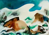 Crashing Surf by Leo Brooks, Watercolor on paper, offered Aug 2024