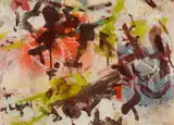 Monhegan Abstraction by Morris Shulman, c. 1955, Casein on paper, offered Aug 2024