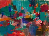 Untitled Abstraction by Morris Shulman, c. 1958, Casein on paper, sold Aug 2024