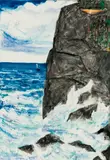 Island Cliff by Jacqueline Hudson, Monoprint, sold Aug 2024