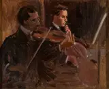 Musicians by Marcia Oakes Woodbury, Oil on canvas, sold Aug 2024
